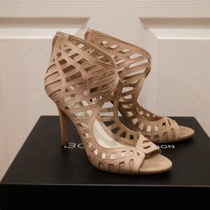 BCBGeneration Drita Cut-Out High Heel Shoes - Women Size 6, Color Sand